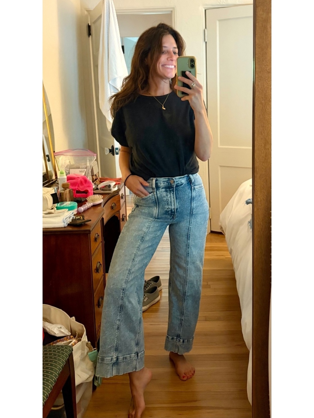 GAP High Rise Stride Ankle Jeans 25 Light Wash Wide Leg Cropped Denim
